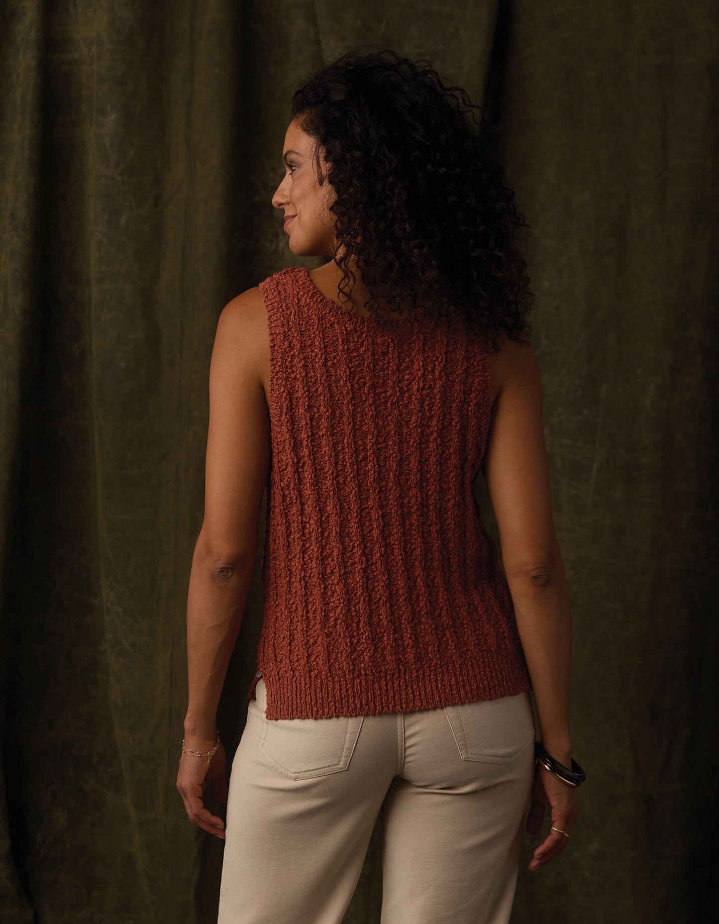 Louise Scoop Neck Tank in Cocoa