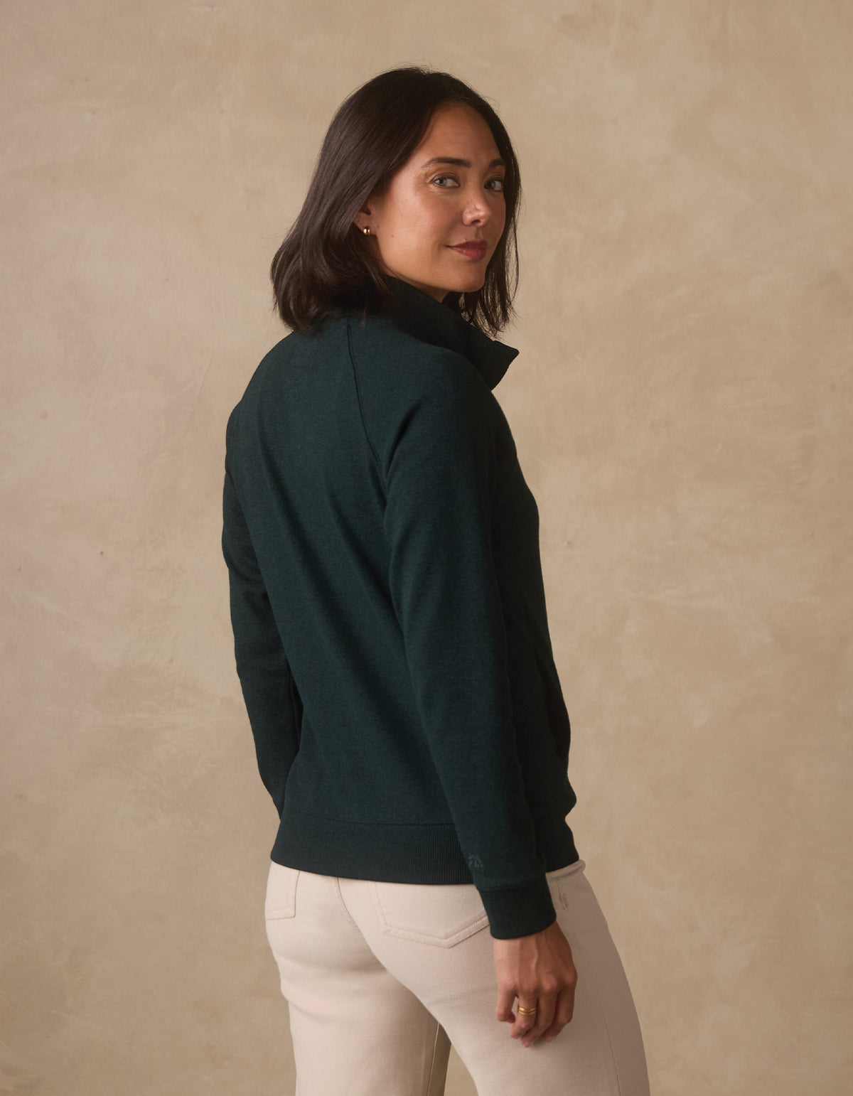 Puremeso Weekend Snap Pullover in Emerald