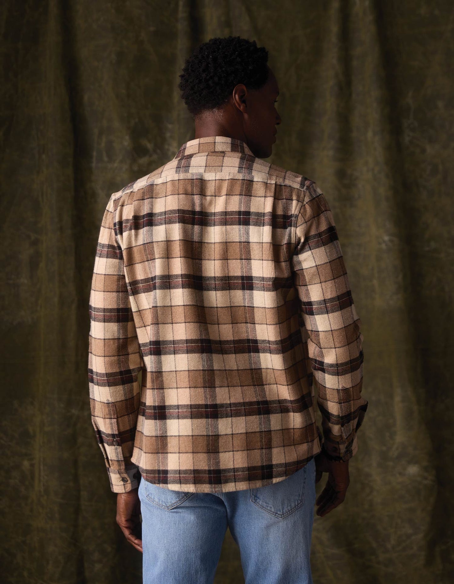 Louis Heavyweight Flannel Overshirt in Mink Plaid