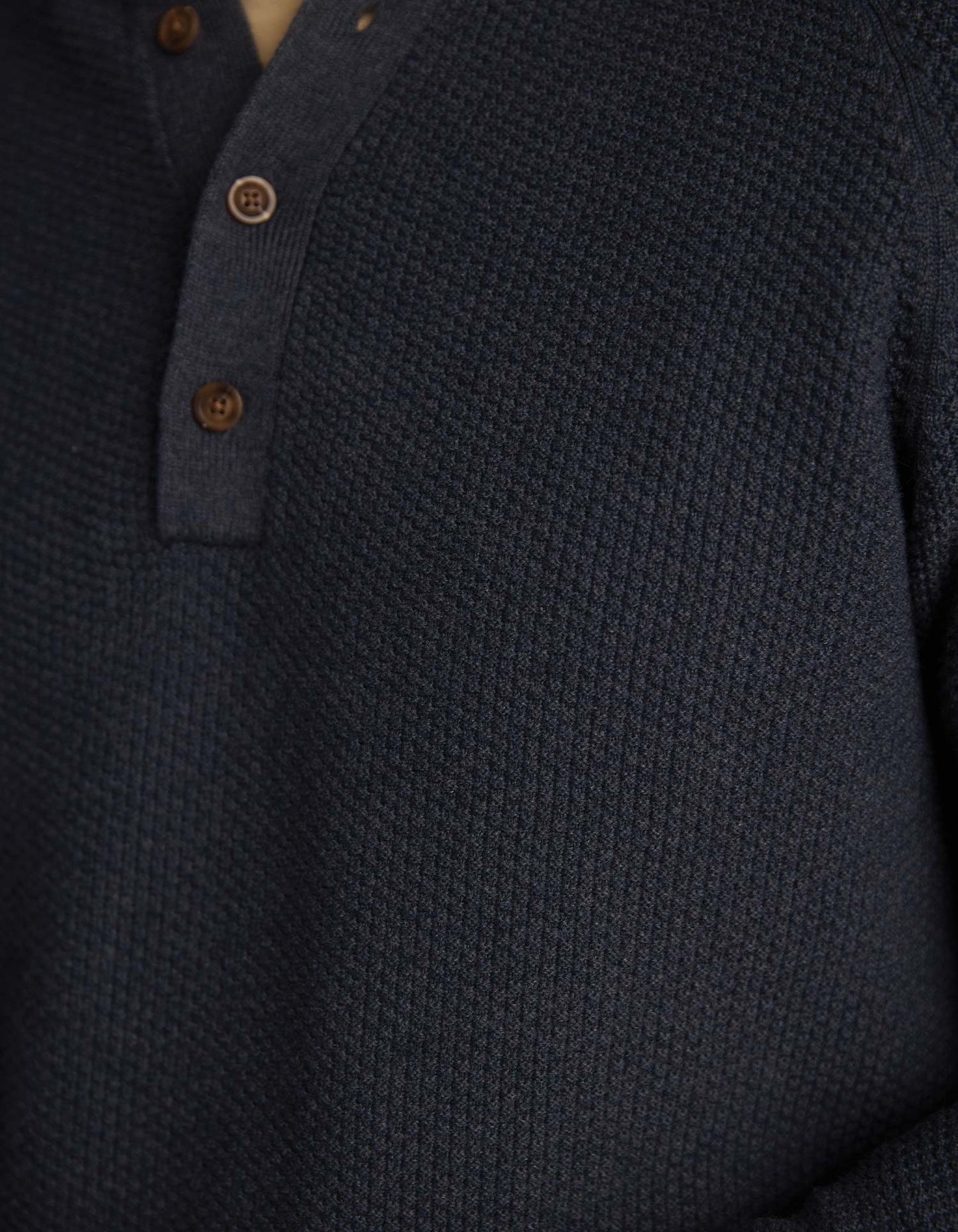 COOLMAX® Textured Sweater Henley in Waterloo