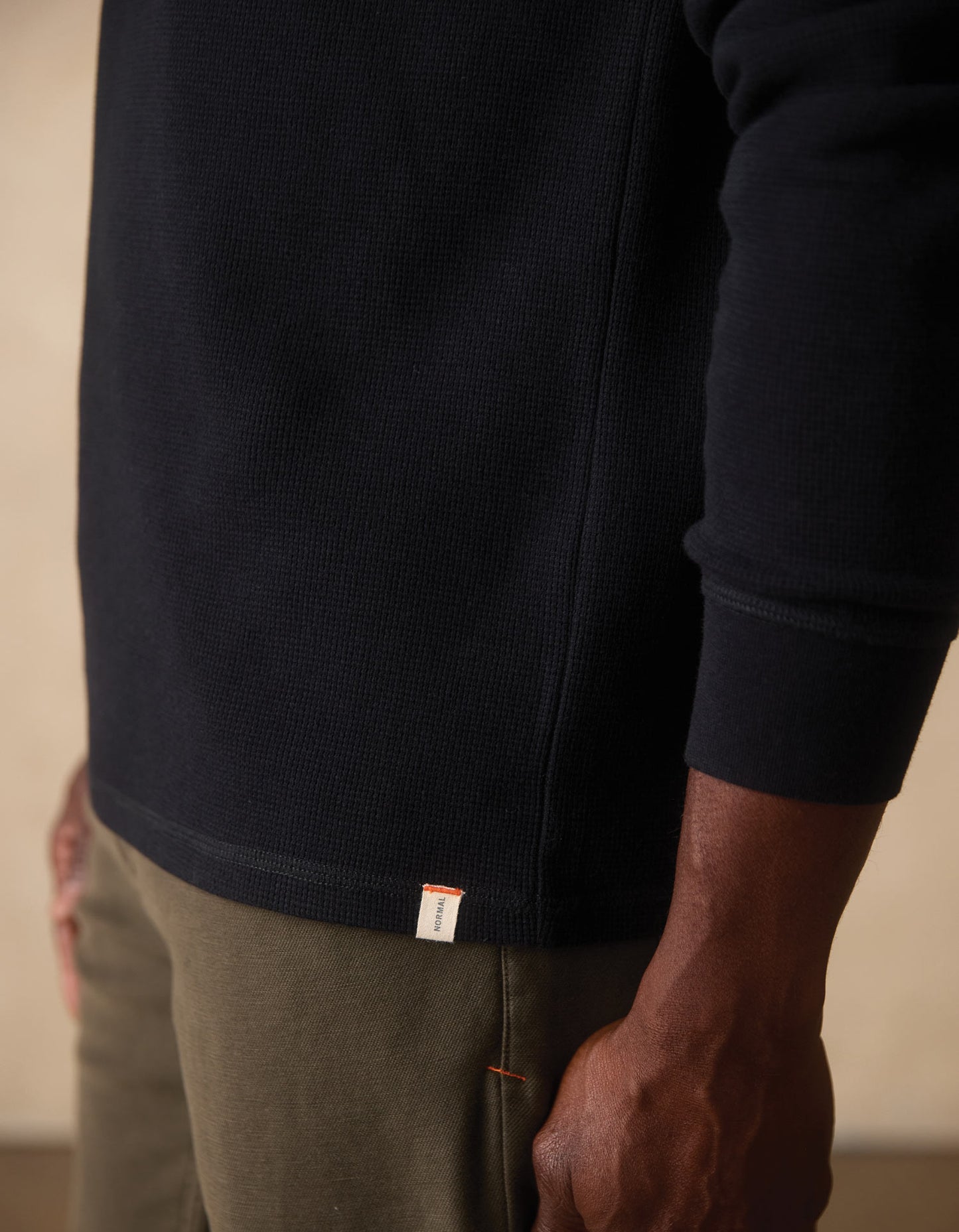 Vintage Thermal Crew in Black