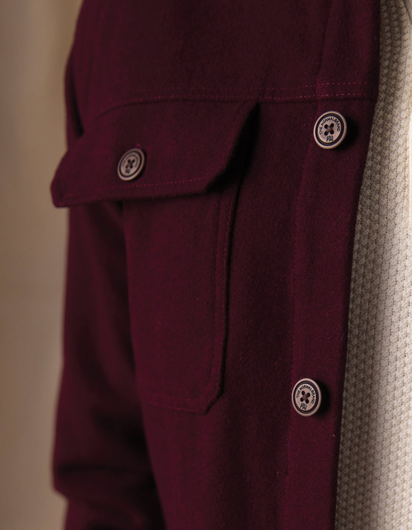 Brightside Flannel Lined Workwear Jacket in Port Wine