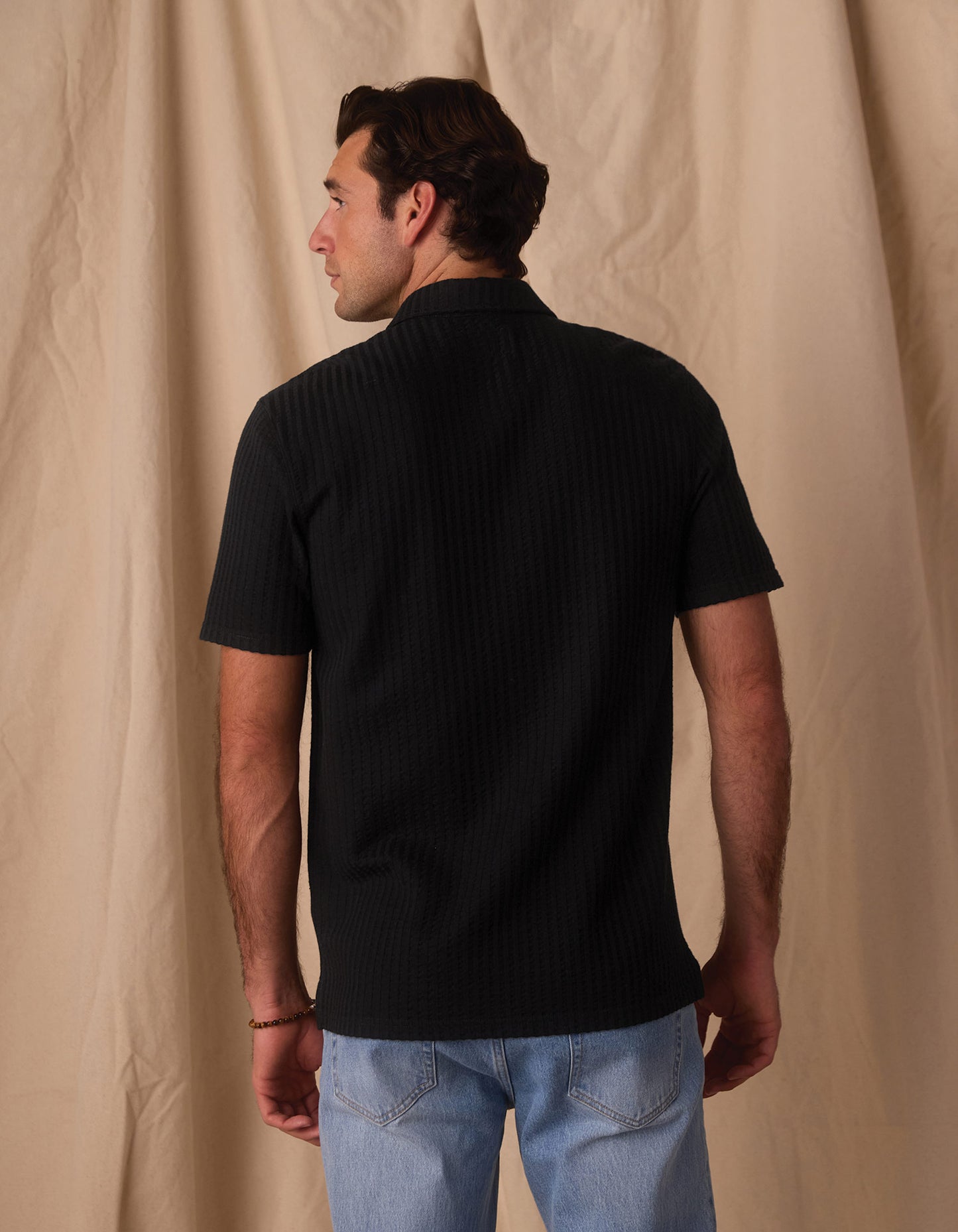 Knit Getaway Button Up in Black