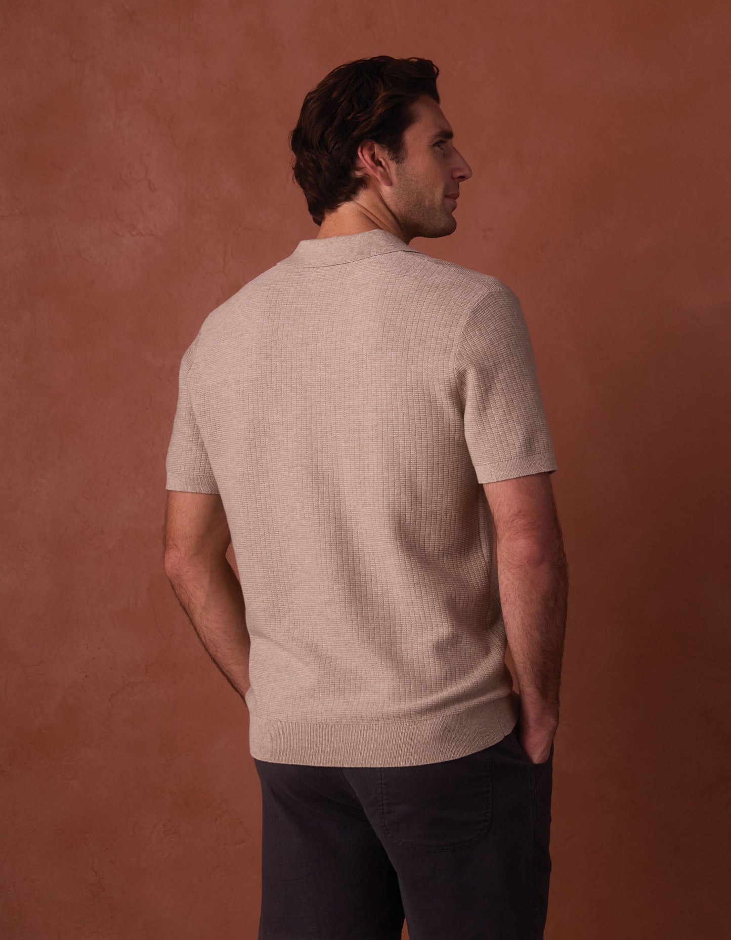 Breezeknit Polo in Flax