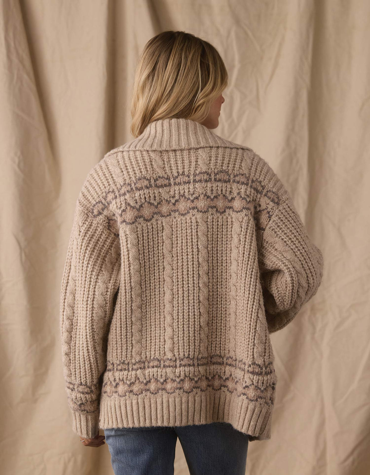 Millie Sweater Jacket in Cream Multi