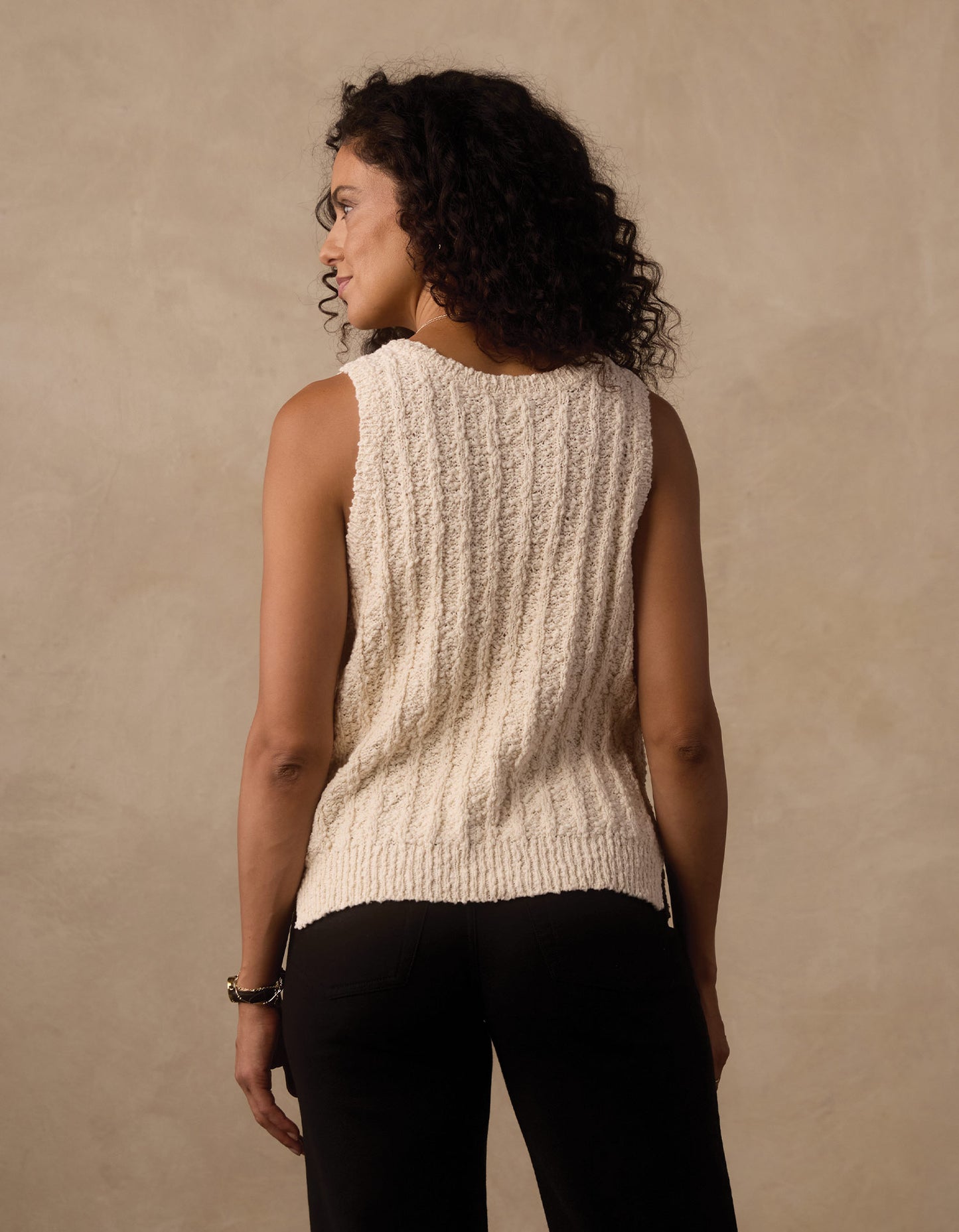 Louise Scoop Neck Tank in Ivory