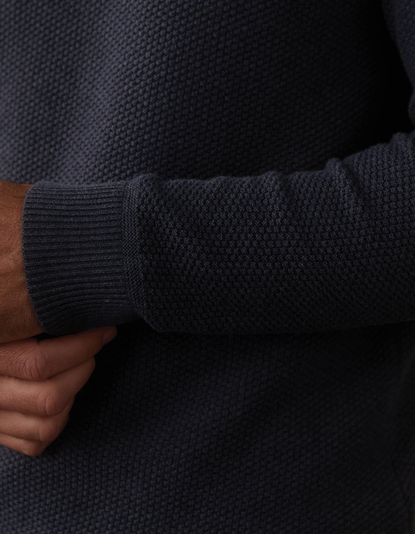 COOLMAX® Textured Crewneck Sweater in Waterloo