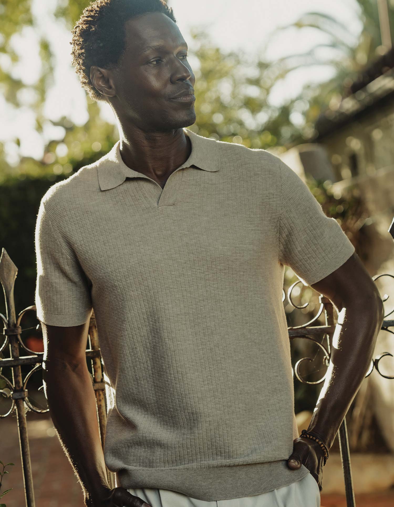 Breezeknit Polo in Flax – The Normal Brand