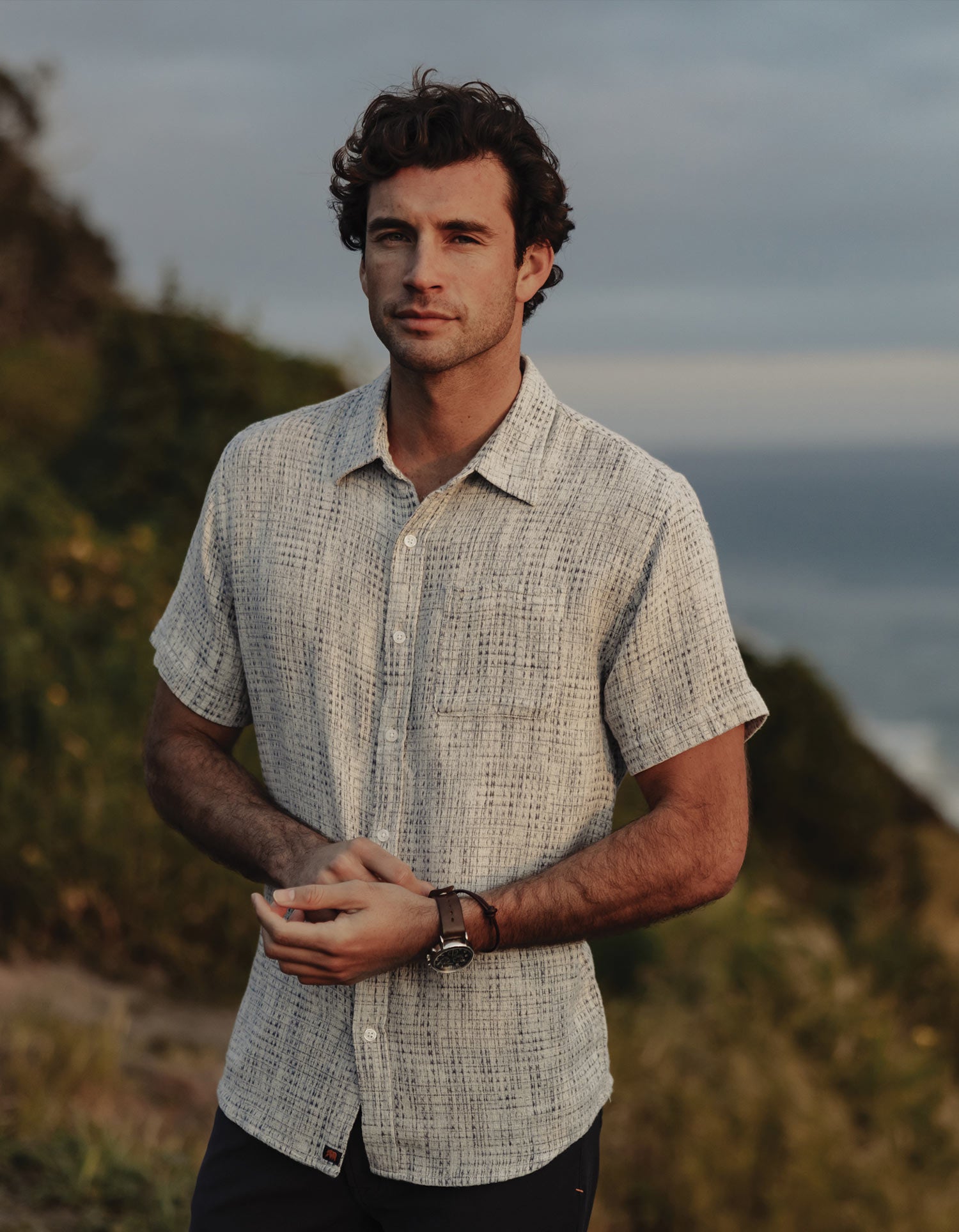 best short sleeve dress shirt Freshwater Short Sleeve Button Up Shirt Blue Multi / L
