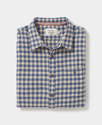 Stephen Button Up Shirt: Khaki Plaid