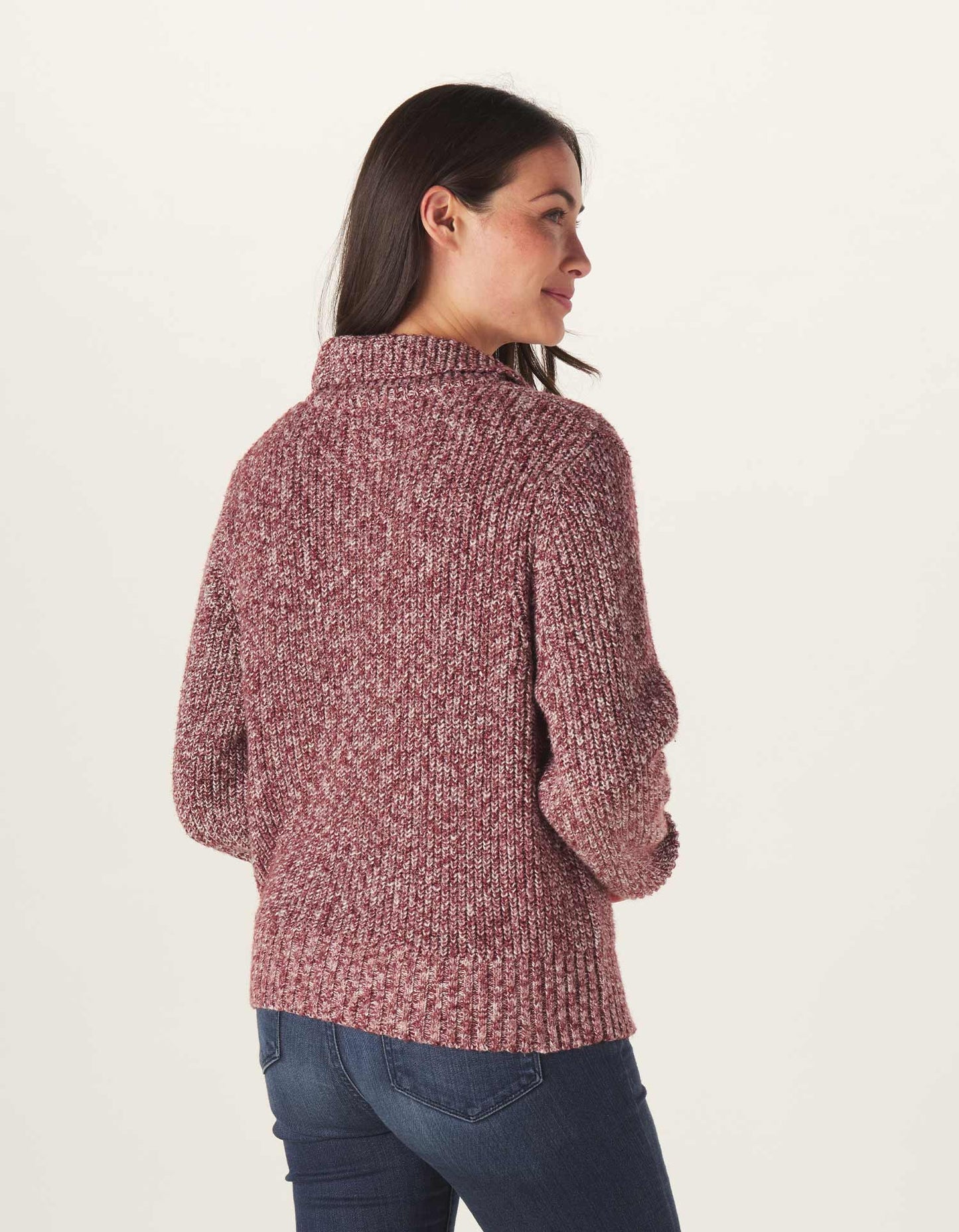 Dani Quarter Zip Sweater in Oxblood