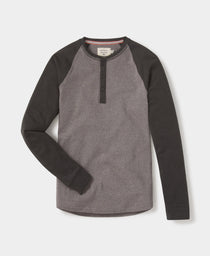 Puremeso Retro Henley: Grey-Charcoal Sleeves