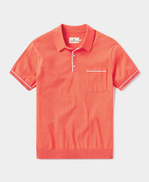 Robles Knit Polo: Canyon Sunset-White
