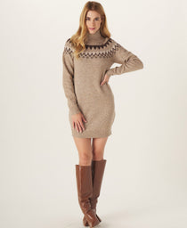 Arvada Fair Isle Sweater Dress: Oatmeal