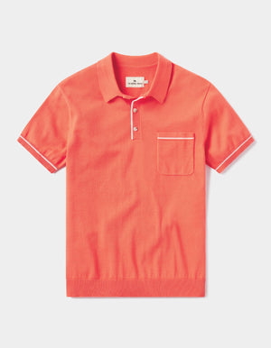 Robles Knit Polo in Canyon Sunset-Cream Laydown