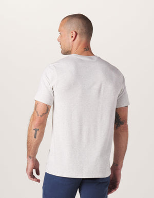 Active Puremeso Crew Neck Tee in Stone On Model from Back
