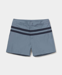 Button Front Trunk: Mineral Blue-Navy