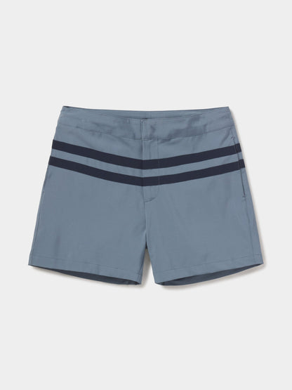 Button Front Trunk in Mineral Blue-Navy