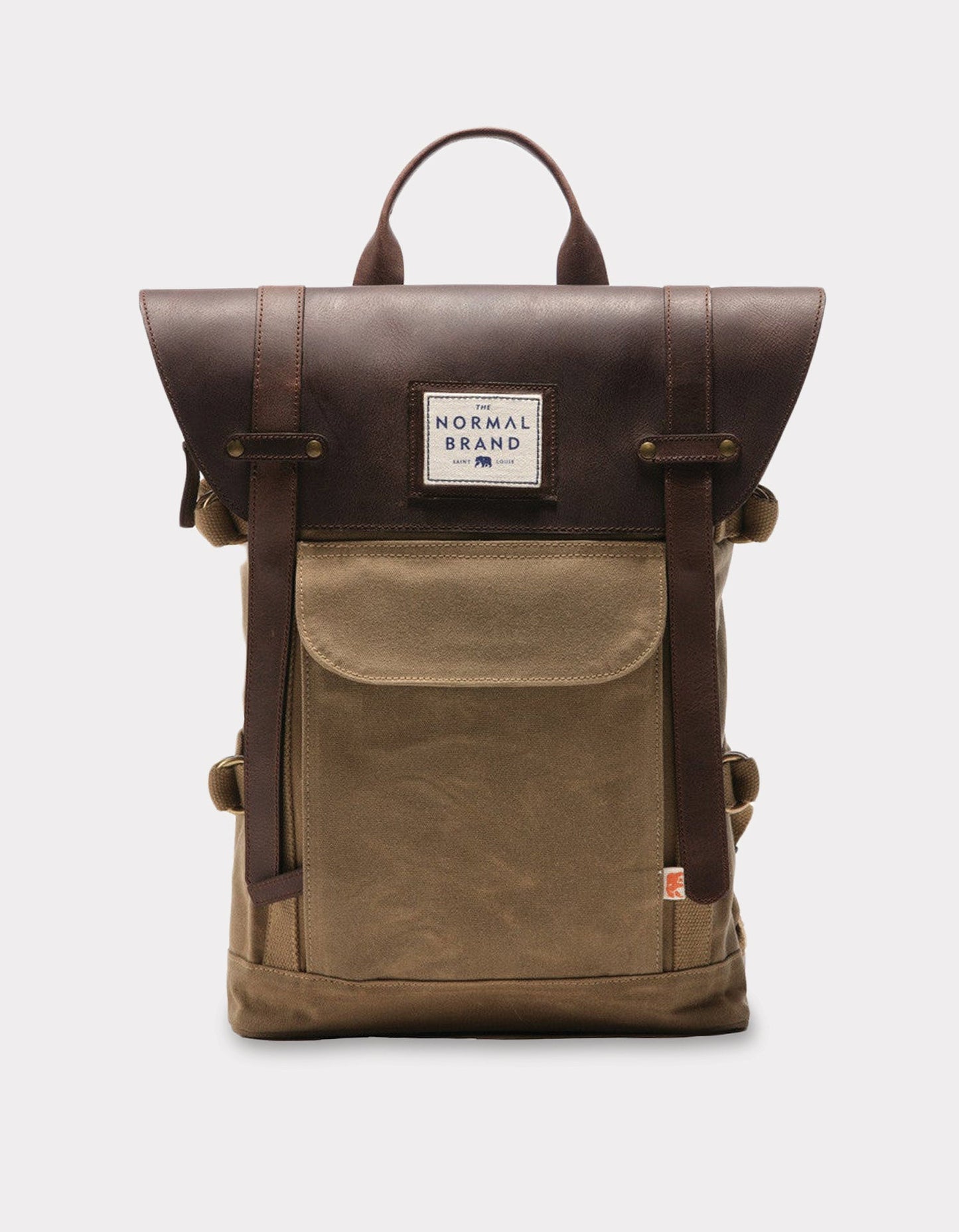 Top Side Leather Backpack in Tan