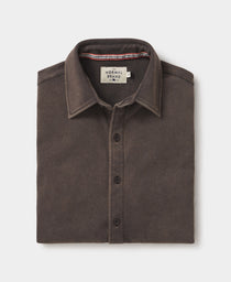 Puremeso Acid Wash Button Up Shirt: Charcoal