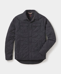 Quilted Sherpa Lined Shacket: Charcoal