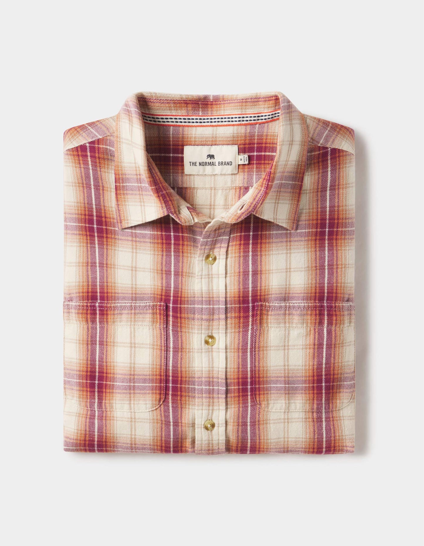 Jackson Button Up Shirt in Wine Plaid