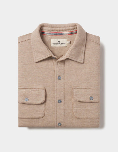 Textured Knit Shirt in Tan