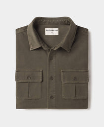 Comfort Terry Shirt Jacket: Olive