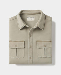 Comfort Terry Shirt Jacket: Sand Dune