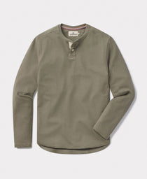 Puremeso Two Button Henley: Moss