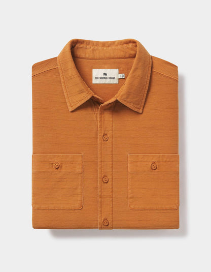 Sequoia Jacquard Long Sleeve Button Down in Amber