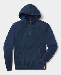 Jackie Premium Fleece Quarter Zip Hoodie: Dark Indigo
