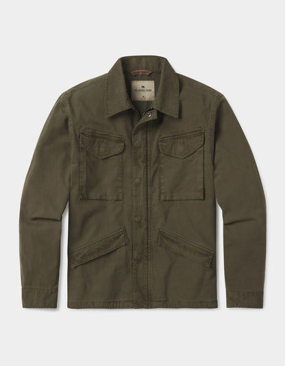 James Canvas Military Jacket in Dusty Olive