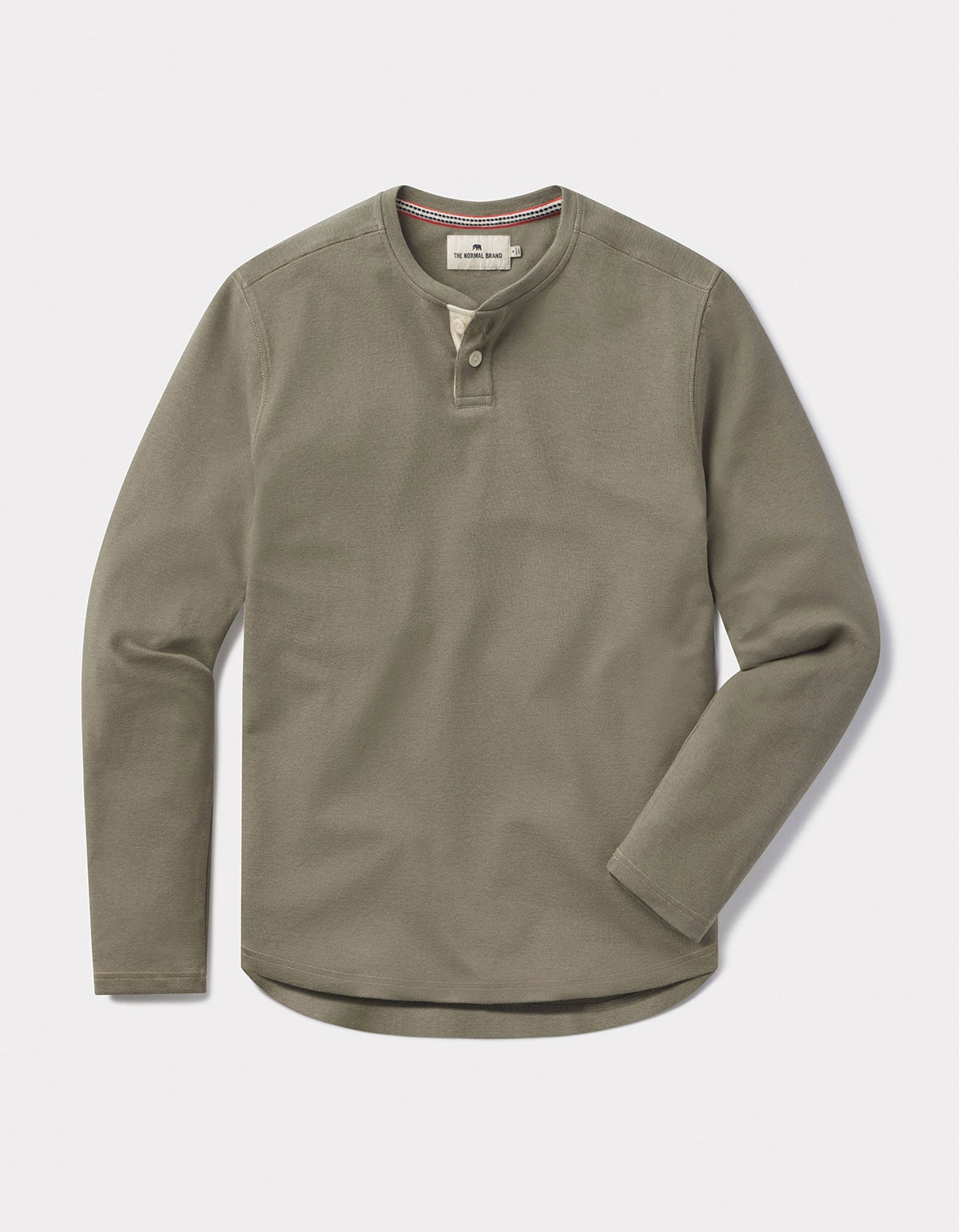 Puremeso Two Button Henley in Moss