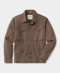 James Canvas Military Jacket: Taupe