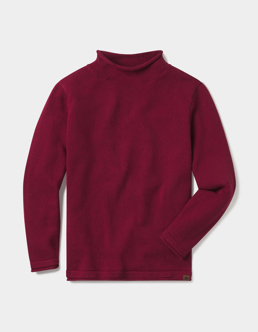 Roll Neck Sweater in Wine