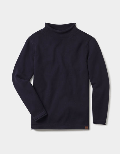 Roll Neck Sweater in Navy