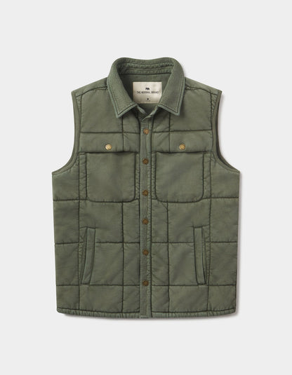 Jackie Premium Fleece Lodge Vest in Laurel Green