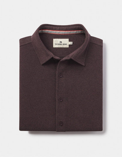 Puremeso Acid Wash Button Up Shirt in Wine