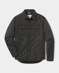 Quilted Sherpa Lined Shacket: Dark Forest