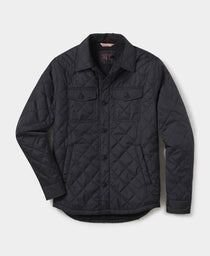Quilted Sherpa Lined Shacket: Black