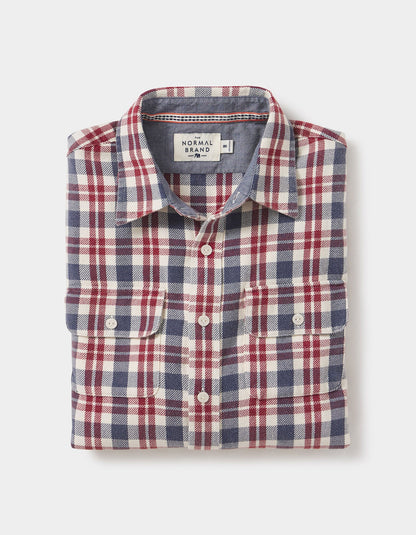 Mountain Overshirt in White Plaid