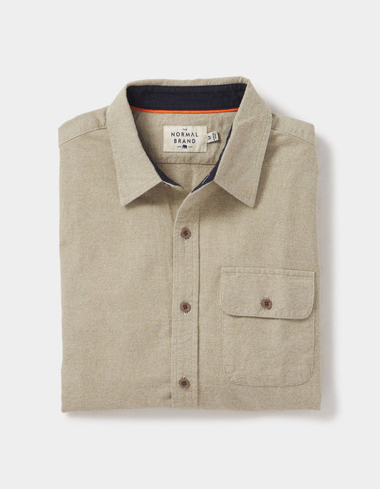 Chamois Button Up Shirt in Stone