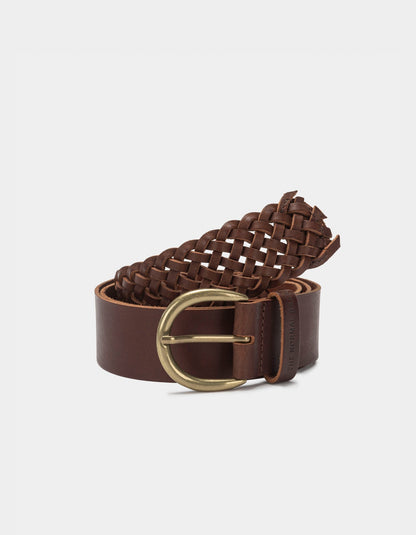 Woven End Braided Belt in Black