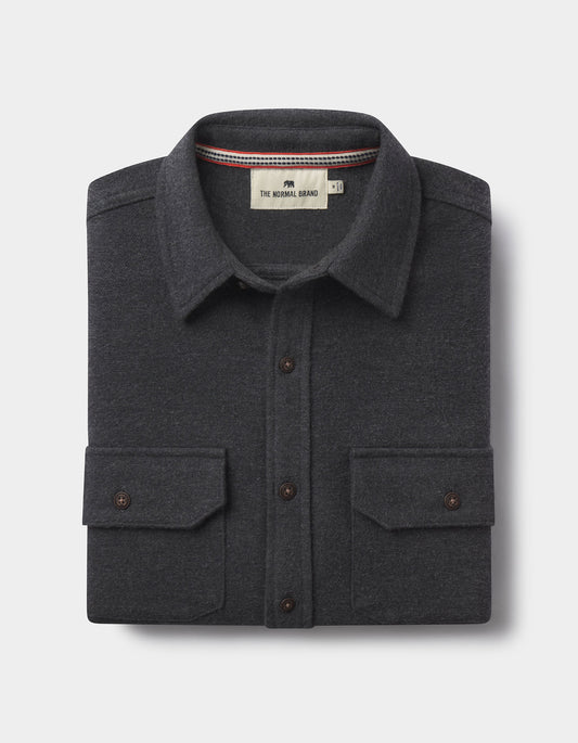 Heavyweight Chamois Overshirt in Heathered Charcoal