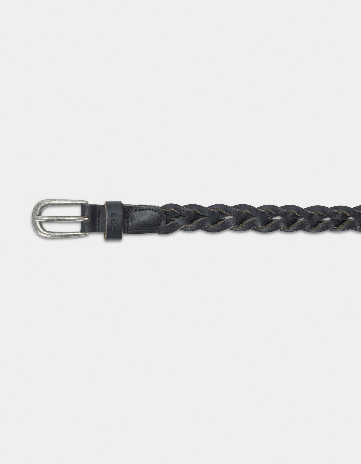 Leather Braided Belt in Black