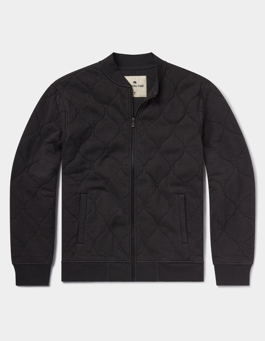 Quilted Knit Bomber in Phantom