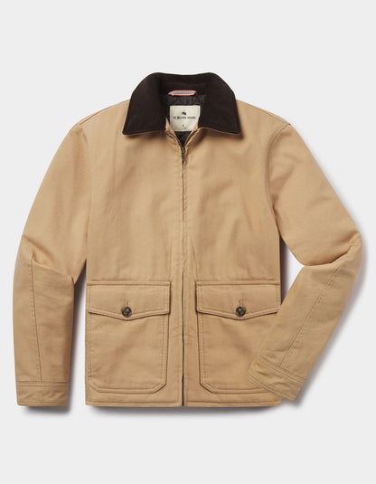 Canvas Zip Front Jacket in Tan