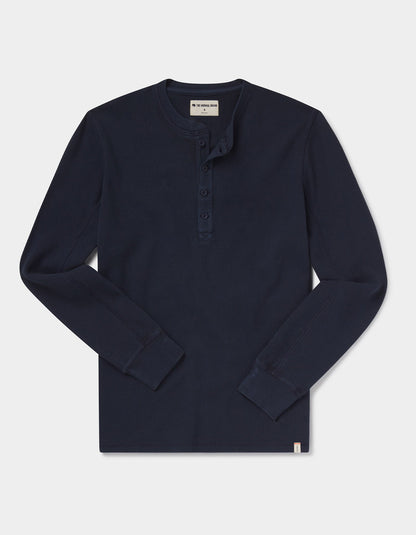 Vintage Thermal Mountain Henley in Dark Indigo