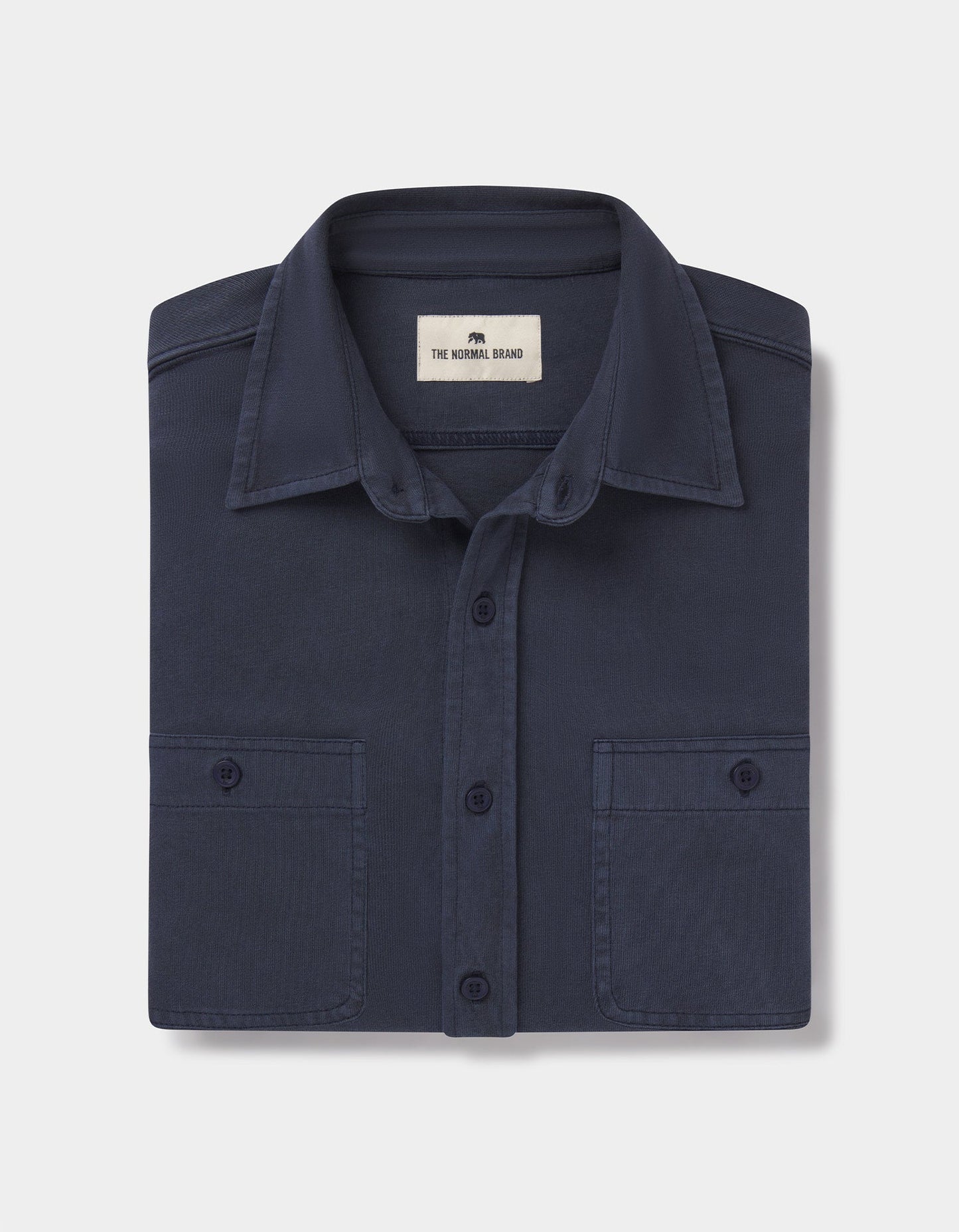 Lennox Jersey Button Up in Navy